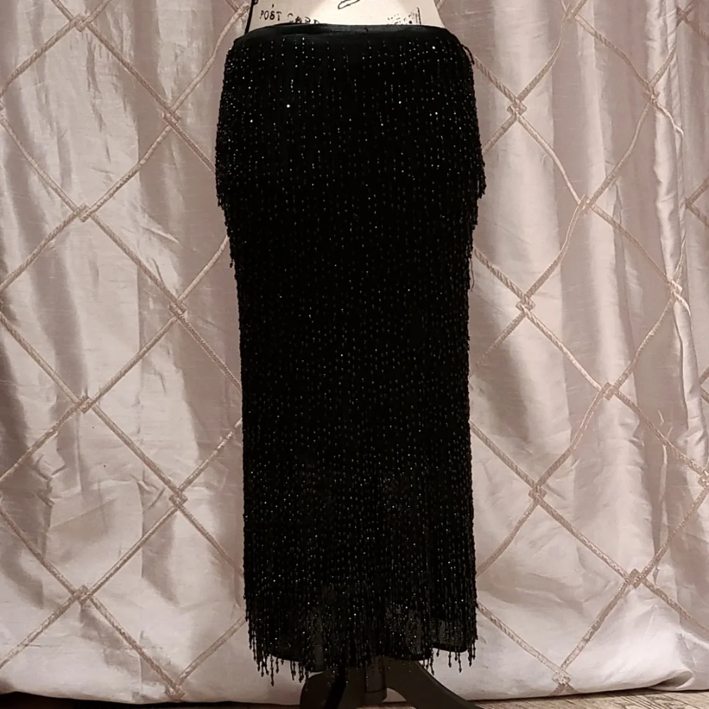 Moschino cheap and chic strapless dress/long skirt stretchy fabric with beading - Picture 2 of 8